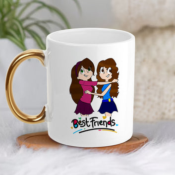 Chillaao Best Friend Golden Handle Mug