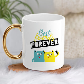 Chillaao Best Friends Forever Golden Handle Mug