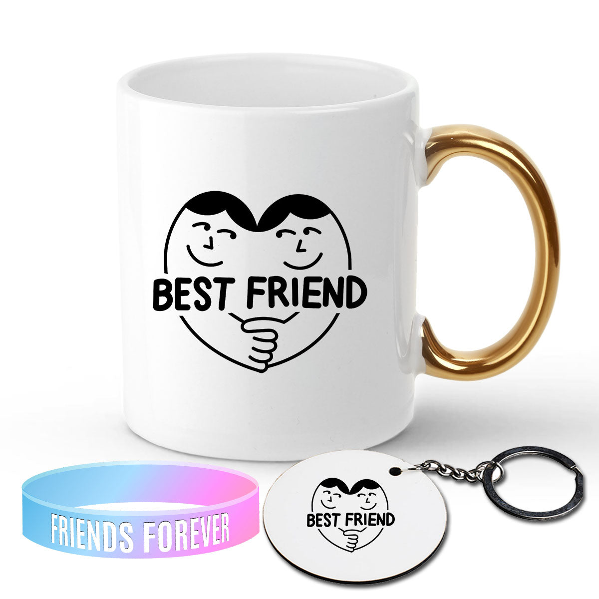 Chillaao Best Friend Golden Handle Mug