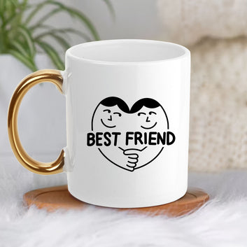Chillaao Best Friend Golden Handle Mug