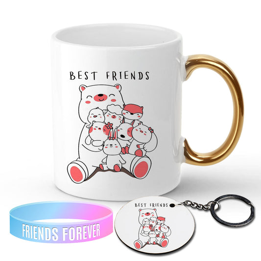 Chillaao Best Friend Golden Handle Mug