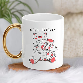 Chillaao Best Friend Golden Handle Mug