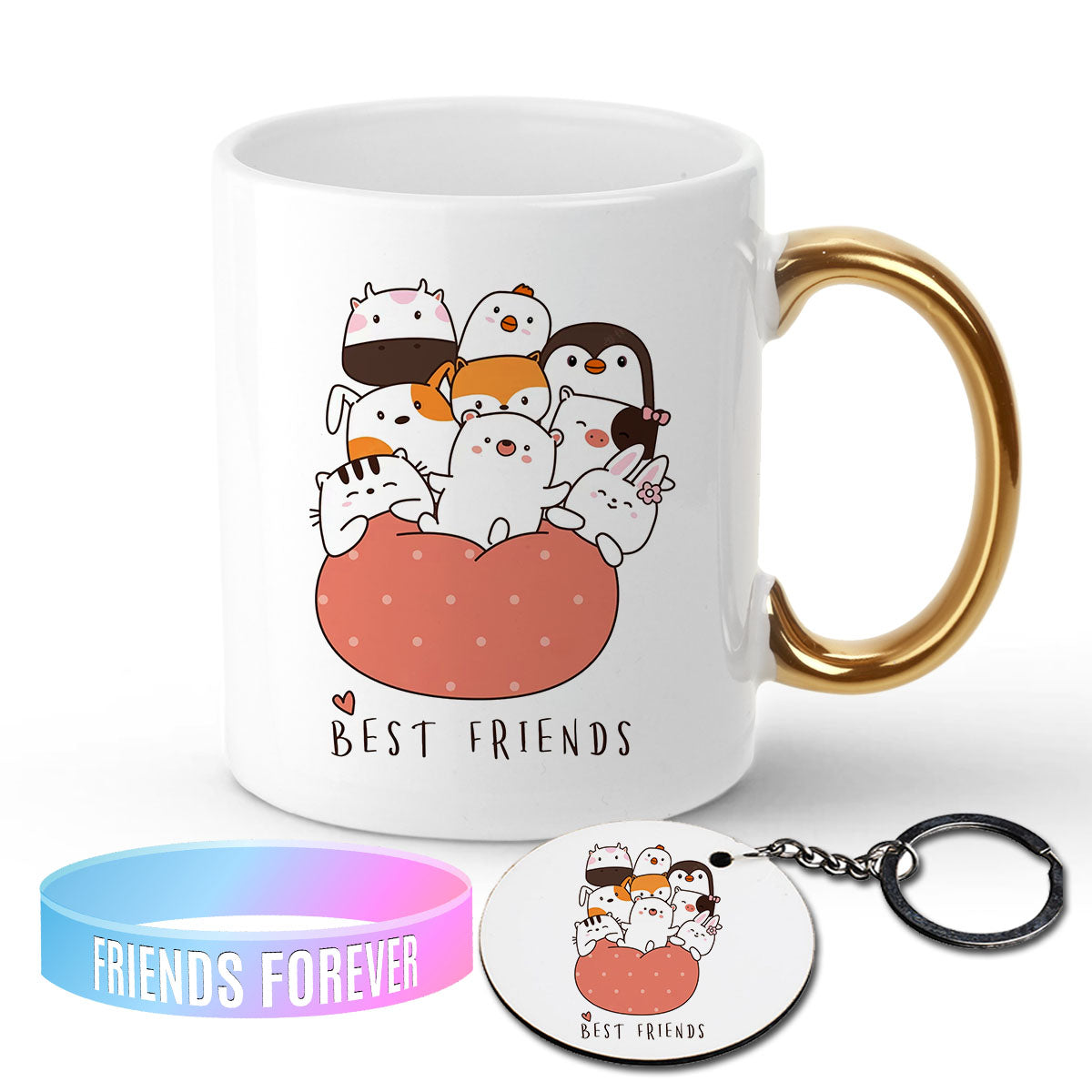 Chillaao Best Friends Forever Golden Handle Mug