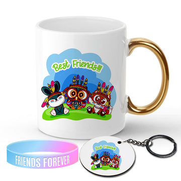 Chillaao Best Friend Golden Handle Mug