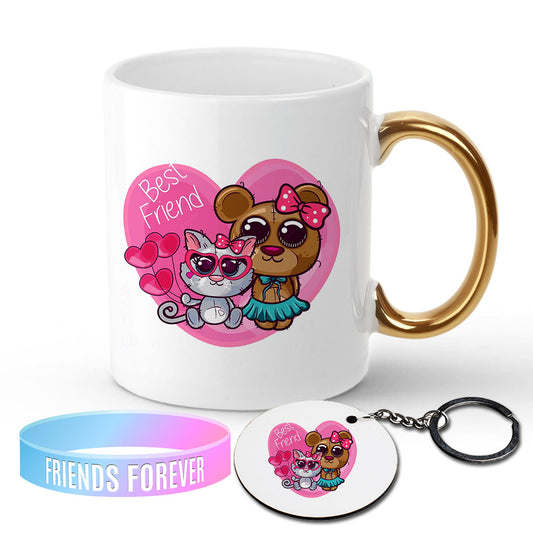 Chillaao Best Friend Golden Handle Mug