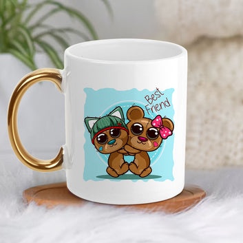 Chillaao Best Friend Golden Handle Mug