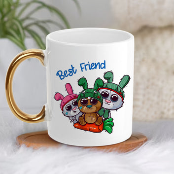 Chillaao Best Friend Golden Handle Mug