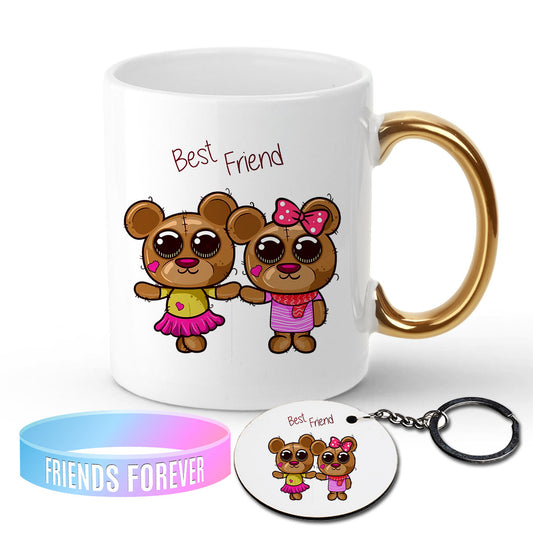 Chillaao Best Friend Golden Handle Mug