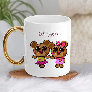 Chillaao Best Friend Golden Handle Mug