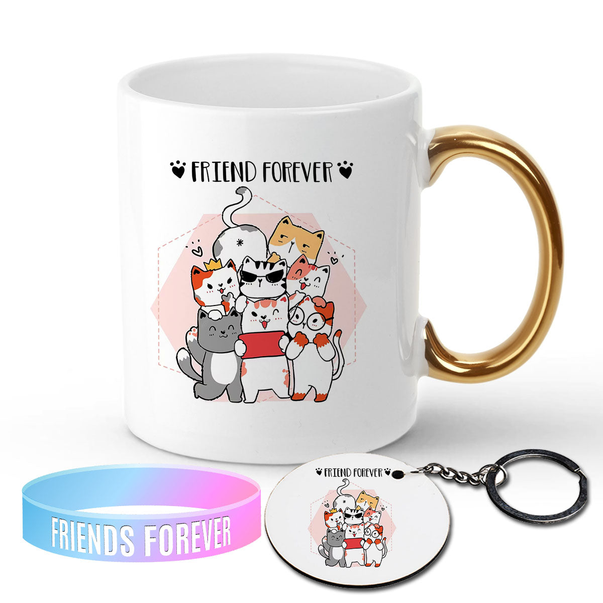 Chillaao Friends Forever Golden Handle Mug