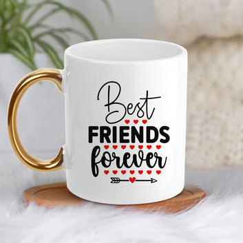 Chillaao Best Friends Forever Golden Handle Mug