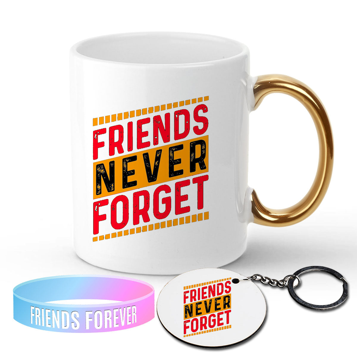 Chillaao Friends Never Forget Golden Handle Mug