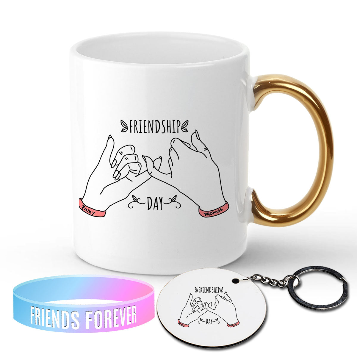 Chillaao Friendship Day Golden Handle Mug