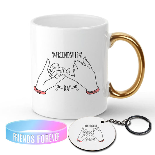 Chillaao Friendship Day Golden Handle Mug