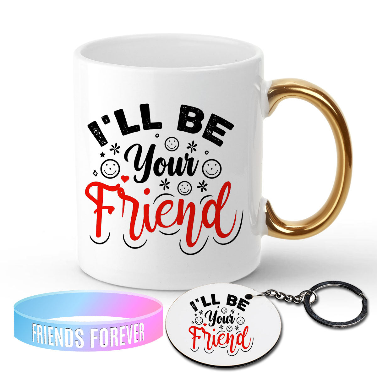 Chillaao I Will Be Your Friend Golden Handle Mug