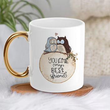 Chillaao You Are My Friend Golden Handle Mug