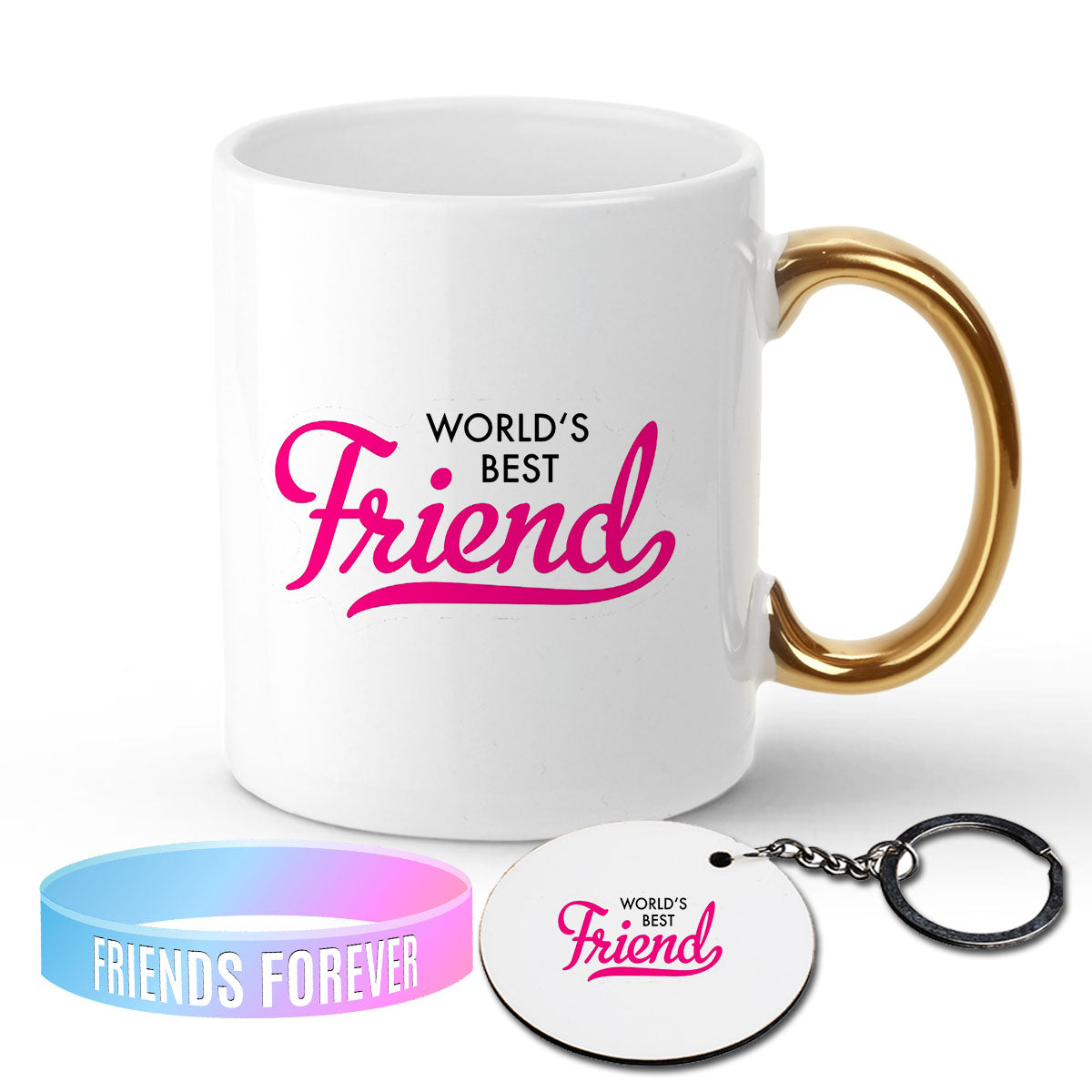 Chillaao World Best Friend Golden Handle Mug