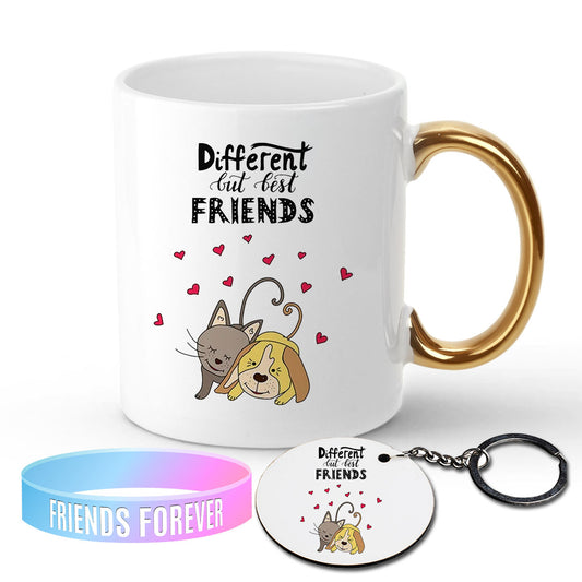 Chillaao Different but friends Golden Handle Mug