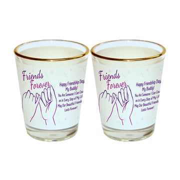 Chillaao Friends Forever Gold Rim Shot Glass