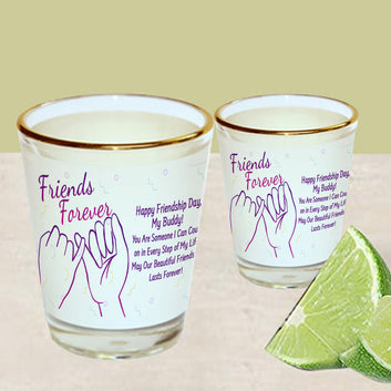 Chillaao Friends Forever Gold Rim Shot Glass