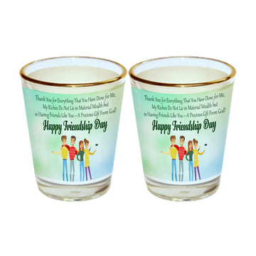 Chillaao Thank You For Every Think Friendship Gold Rim Shot Glass