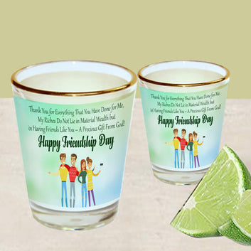 Chillaao Thank You For Every Think Friendship Gold Rim Shot Glass