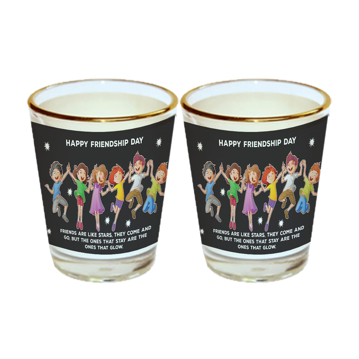 Chillaao Friends Like Star Gold Rim Shot Glass