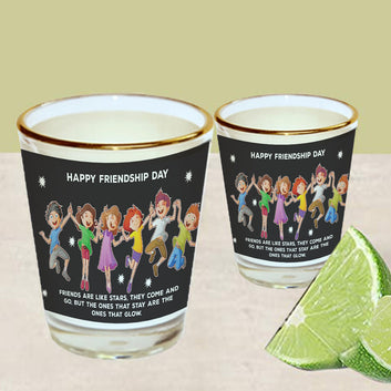 Chillaao Friends Like Star Gold Rim Shot Glass