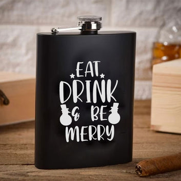 Chillaao Eat Drink Be Merry  Hip Flask