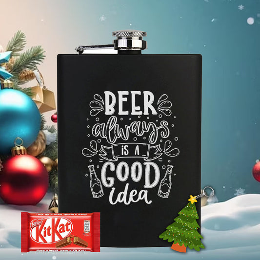 Chillaao Beer Always a Good Idea Hip Flask
