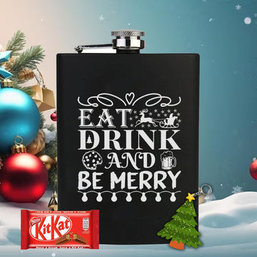 Chillaao Eat Drink and be Merry Hip Flask