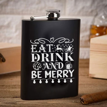 Chillaao Eat Drink and be Merry Hip Flask