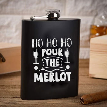 Chillaao Ho Ho Ho Pour The Merlot Hip Flask