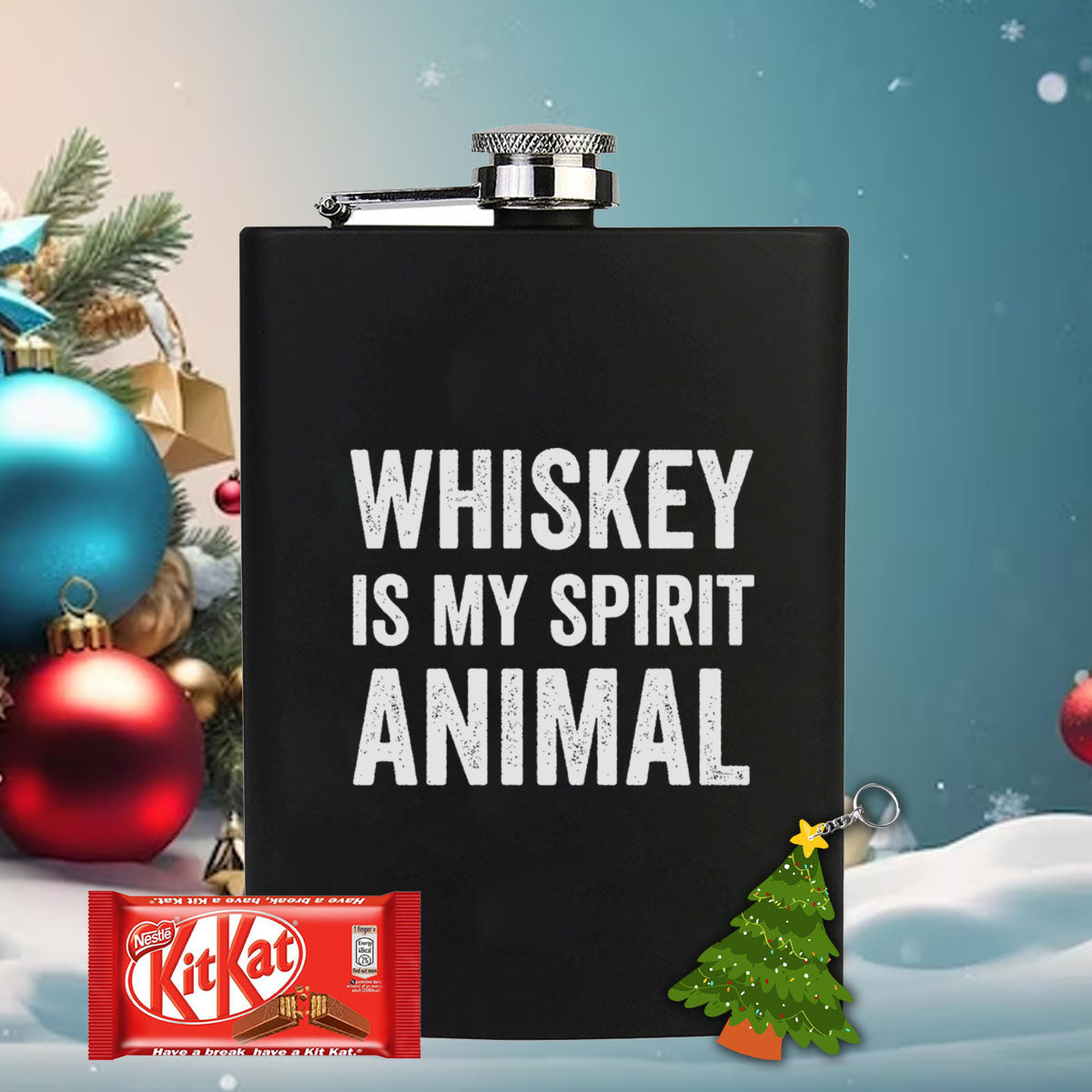 Chillaao Whiskey is my Spirit Animal Hip Flask