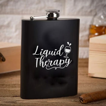 Stainless Steel Engraved Hip Flask Design - Liquid therapy