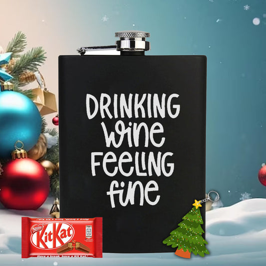 Chillaao Drink Wine Feeling Fine Hip Flask