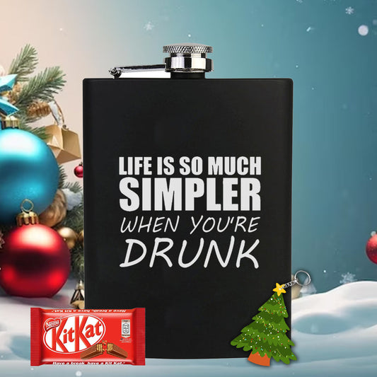 Chillaao Life is so much simpler Hip Flask