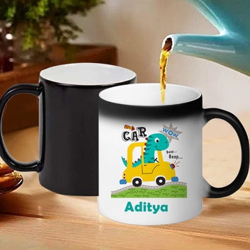 Chillaao Personalised Fun Car Dino Magic Mug