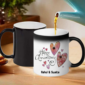 Chillaao Personalised Happy Happy Anniversary Magic Mug