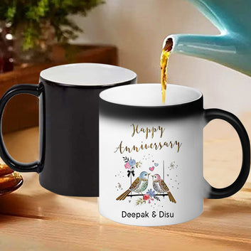 Chillaao Personalised Happy Happy Anniversary Magic Mug