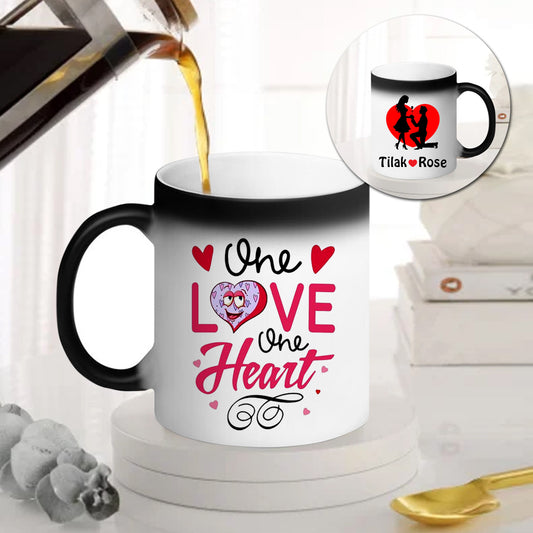 Chillaao Personalised  one love one heart  Magic Mug