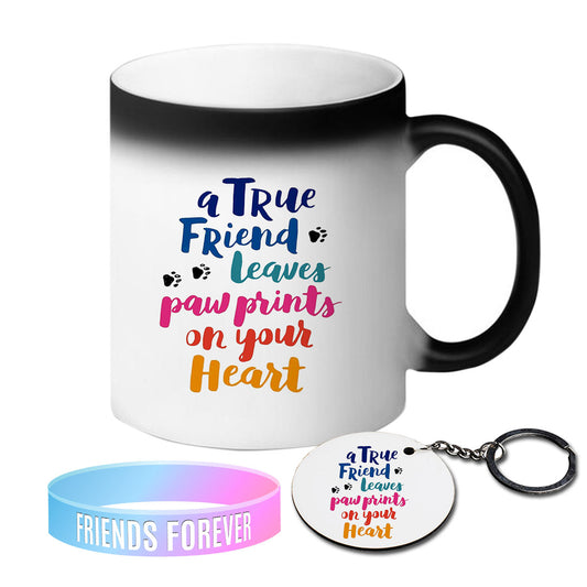 Chillaao True Friends Leaves Paw Prints on Your Heart Magic Mug