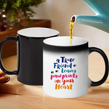 Chillaao True Friends Leaves Paw Prints on Your Heart Magic Mug