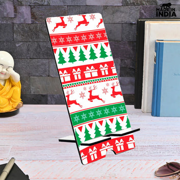 Chillaao Christmas pattern Dear Santa Is Alon Mobile Stand & Tea Mug