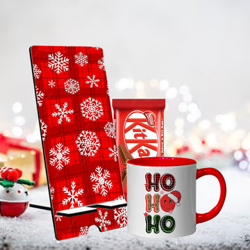 Chillaao Variation of snow flakes,Ho Ho Ho  Mobile Stand & Tea Mug