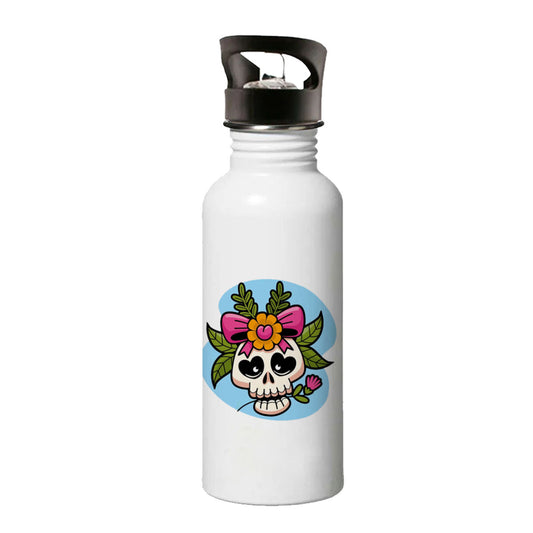 Chillaao beautiful floral skull sipper bottle