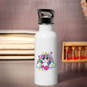 Chillaao cute rainbow unicorn sipper bottle