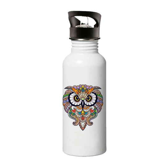 Chillaao mandala art owl sipper bottle