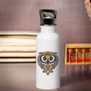Chillaao mandala art owl sipper bottle