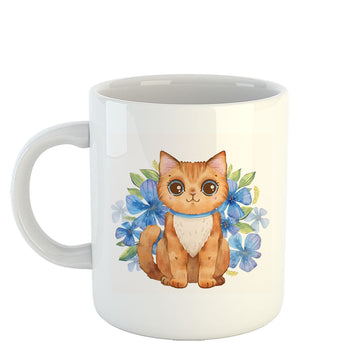 Chillaao Watercolor Cat  White Mug